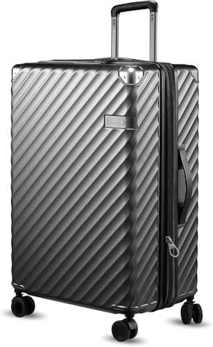 LUGGEX Luggage with Spinner Wheels, Polycarbonate Expandable Hard Shell Suitcase, Checked Large 28...
