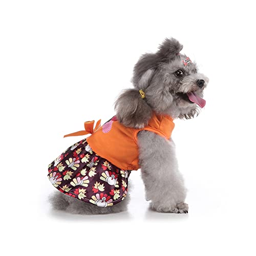 Delifur Halloween Dress Halloween Pumpkin Dog Costumes For Cat Small Dog, Thanksgiving Pet Clothes Dogs Cosplay Costume (Turkey, Large) #TOP2
