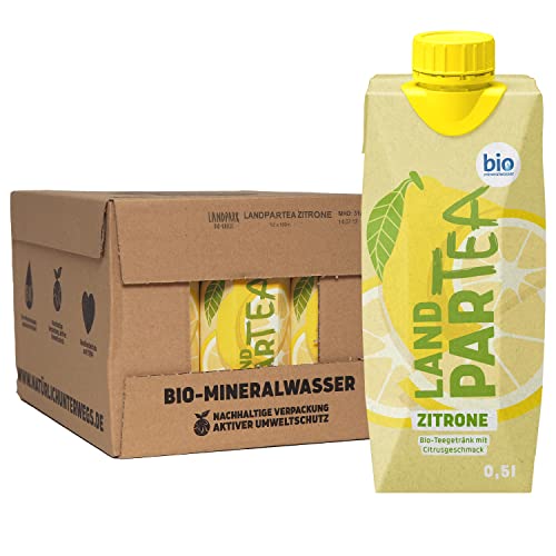LandparTEA Zitrone | Landpark | Bio-Eistee mit Zitronengeschmack | 1 2 x 0,5 L im Tetra Pak | ohne Kohlensäure | To Go | Wasser mit Geschmack | pfandfrei Cover