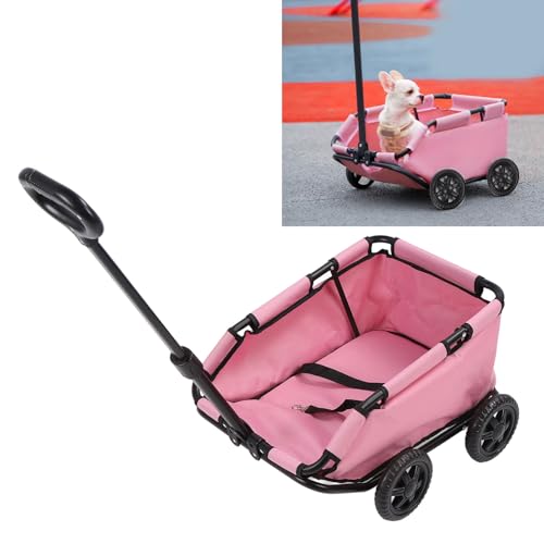 Ejoyous Carrinho dobrável para cães, carrinho dobrável para animais de estimação, carrinho de viagem