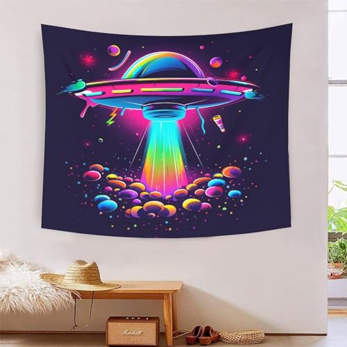 Tapisserie Décoration Murale OVNI 3D Grand Tissu Mural Chambre Salon