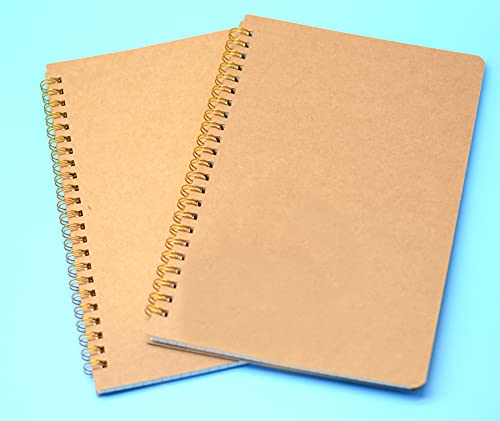 Yyaaloa 2Pcs Spiral Notebooks A5 6X8 Soft Cover Journals Planners 200 Pages Wirebound Memo Notepads Diary Notebook With Black Pen For Work School Writing And Drawing (A5, Ruled) #TOP4