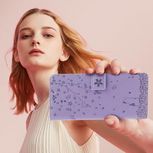 Image of amazon basics Redmi Note 15 5G Flip Cover | Card Pockets Wallet & Stand | Flip Cover for Redmi Note 15 5G (Purple Tree)