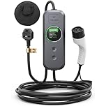 EV Charger Cable Type 2 to 3 Pin Plug, 5M 3.5kW Electric Car Charger, 8/10/13/15/16A Adjustable Type 2 Charging Cable, EV Charger with LED Indicator, Ev Charging Cable for EV & PHEV
