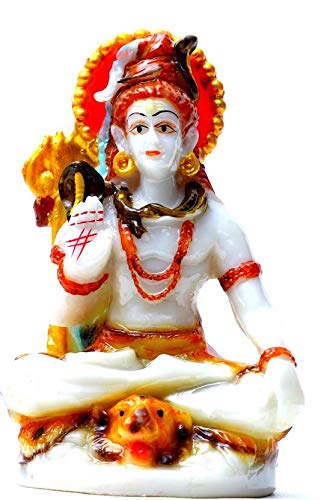 GS Grow n Shine Marble Idol of Hindu GOD Rudra Shiva for Car Dashboard