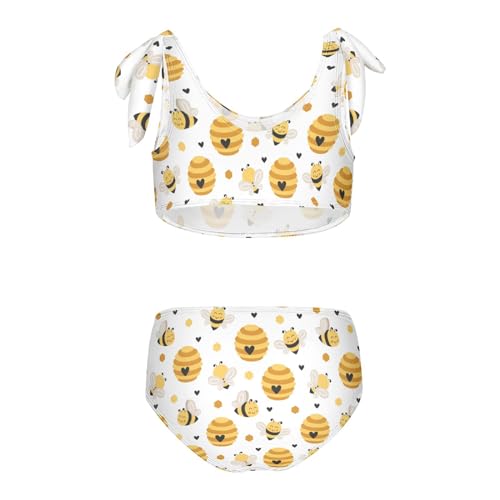 Wusikd Cute Little Bee Girls Swimsuits Two Piece Beehive Swimwear Bikini Set for for Girls Size 4T2