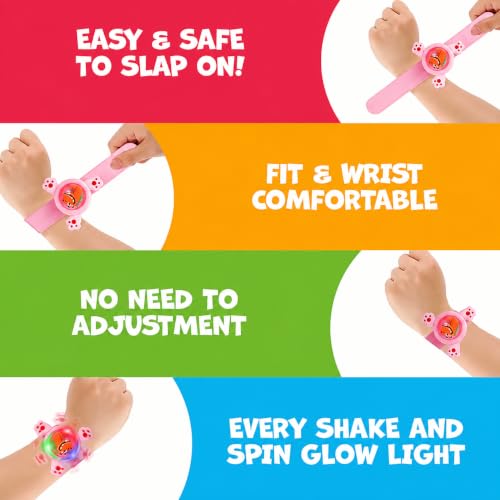 Image of Rakhi for Kids Boy Girl Brother ,Cartoon LED Light Toy Little /Small Bro Slap Band Cartoon Wrist Band Bracelet with LED Light Up |Spinner Rakhi for Kids| Cute Children Favourite Rakhis for Rakshabandhan with Tikka Set,Rakshabandhan Greeting Card