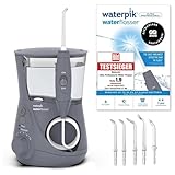 Waterpik Water Flosser Ultra Professional, Testsieger 2025, Precision Pulse Technology, TÜV Siegel, bis zu 99,9% Plaque Entfernung, 6x Aufsätze, 10 individuelle Modi, integrierter Timer, Grau