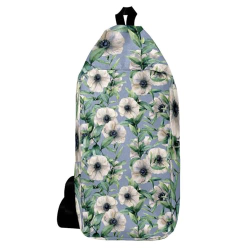 Sac à dos à bandoulière aquarelle anémone pour homme et femme multicolore