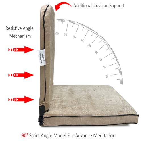 Image of Kawachi Back Support Portable Relaxing Folding Yoga Meditation Floor Chair (Chocolate Brown)