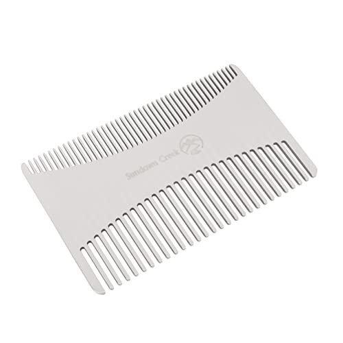 Dual Action Stainless Steel Wallet Comb, Credit Card Size Metal Hair&Beard&Mustache Comb, Anti-Static, Perfect for Pocket&Wallet