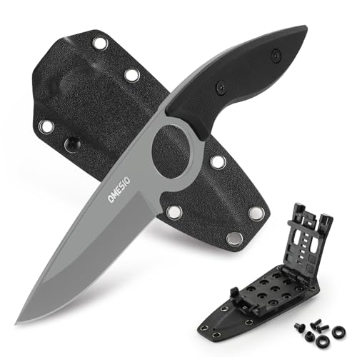 Omesio Fixed Blade Knife with Kydex Sheath, 8.46