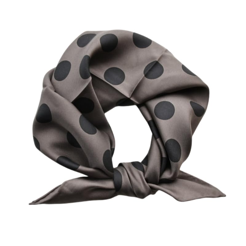 Foulard carré en soie véritable style vintage à pois chic et léger