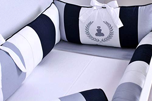 KIT DE BERÇO URSO THEO MARINHO, Giz de Cor Confecções, Azul Marinho