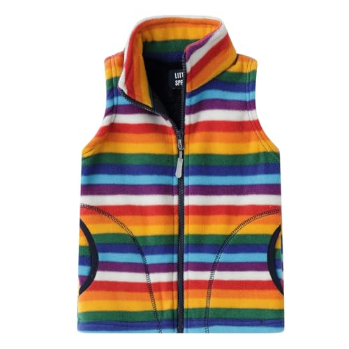 Image of LittleSpring Kids Fleece Vest with Fur Lined Zip Up Warm Thickening Winter Sleeveless Jacket
