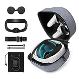 Potente bolsa de almacenamiento de rendimiento de protección: hecha de material duradero de grado militar, bandas elásticas reforzadas incorporadas para fijar sus dispositivos y protegerlos de la fuerza externa fuerte. Hay una capa negra suave en el interior, que es a prueba de rayones y golpes, evita que se dañen los auriculares y accesorios Quest, garantiza una doble seguridad.