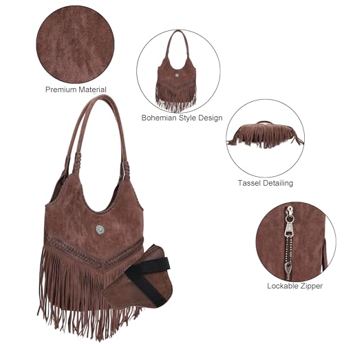 Bolso tipo Hobo con flecos para mujer miniatura 6