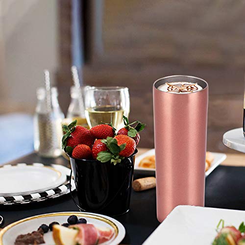 Pknoclan Stainless Steel Skinny Tumbler Set, Insulated Travel Tumbler With Closed Lid Straw, Skinny Insulated Tumbler, 20 Oz Slim Water Tumbler Cup For Coffee Water Hot Cold Drinks, Set Of 4 #TOP3