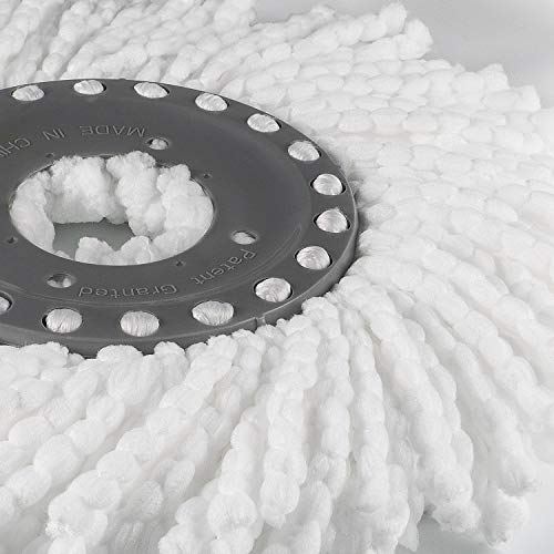 4 Premium Replacement Mop Heads Refills for Universal 360° Spin Magic Mop, Hurricane Compatible Standard Replacement Round Spin Mop Heads Microfiber (White)