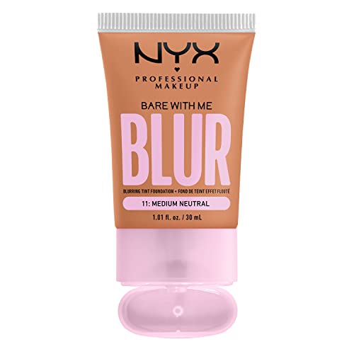 NYX Professional Makeup Fond de Teint Effet Flouté Bare With Me Blur Couvrance Moyenne Fini Naturel Niacinamide Matcha & Glycérine Hydratation Jusqu'A 12H Teinte : Medium Neutral 11 - vue 7