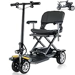 Folding Mobility Scooters for Adults, 24 km Electric Mobility Scooter 4 Wheel Disability Scooter for Seniors with 120KG Capacity & LED Headlight