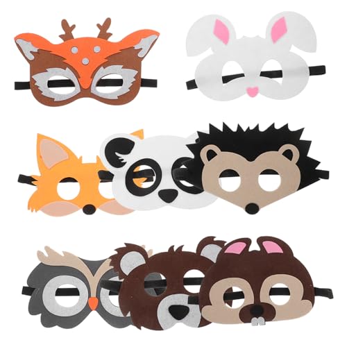 La Mejor Recopilación de Fabricación de máscaras los preferidos por los clientes. 45 Garneck 8 Piezas Máscara de Animales de Fieltro para Halloween Carnaval y Disfraces Incluye Conejo Panda Ardilla Erizo y para Fiestas y