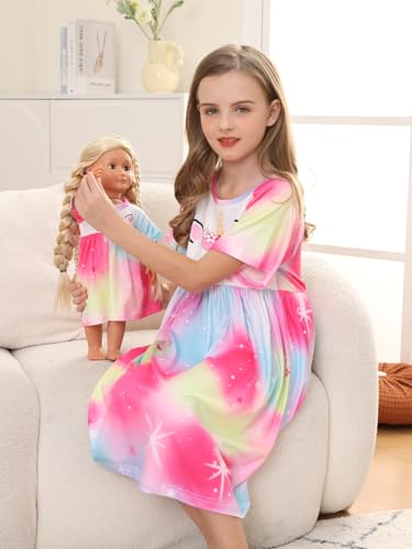Bow Dream Girl Dress Cute and Matching American Girl Doll Clothes Accessories for Girls Dresses Set3