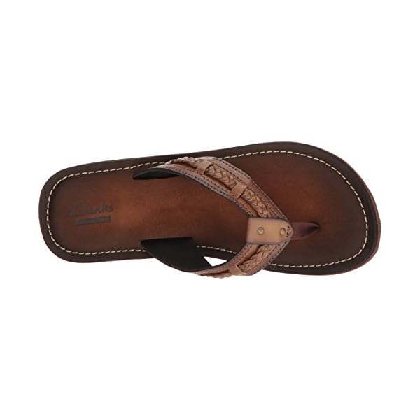 Clarks-Womens-Fenner-Nerice-Flip-Flop Clarks Women's Fenner Nerice Flip Flop, Honey Synthetic, 10 M US