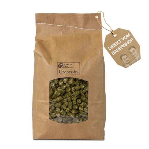 Gebrüder Goller 25kg Grascobs als Pferdefutter - Staubfreier Heuersatz mit natürlichen Inhaltsstoffen & hohem Rohfaseranteil - Futterpellets schonend Warmluftgetrocknet - direkt aus Bayern
