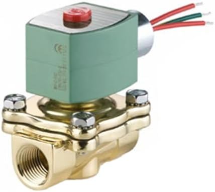 ASCO 8210G002-120/60,110/50 Brass Body Pilot Operated General Service Solenoid Valve, 1/2" Pipe Size, 2-Way Normally Closed, Nitrile Butylene Sealing, 5/8" Orifice, 4 Cv Flow, 120V/60 Hz, 110V/50 Hz