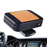 Garantía de Visibilidad Mejorada: Con sus salidas de aire giratorias de 360 grados y capacidad de ajuste multiángulo, este calentador portátil para coche proporciona una cobertura confiable del parabrisas y las ventanillas laterales, asegurando un descongelado y desempañado rápido para mejorar la seguridad y comodidad al conducir en condiciones climáticas adversas, con un flujo de aire constante que mantiene los cristales limpios.