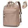 GOLF QUALITY Zaino da donna, elegante, borsa a tracolla, grande, casual, piccolo, per laptop, da donna, 15,6 pollici, con scomparto per computer portatile, moderno, da lavoro, per donne, marrone