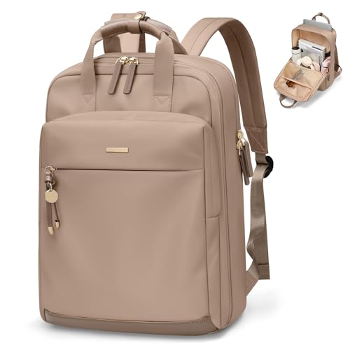 GOLF QUALITY Mochila para mujer, elegante, bolso de hombro, grande, informal, mochila pequeña para ordenador portátil, mochila de 15,6 pulgadas, mochila de día con compartimento para portátil, mochila