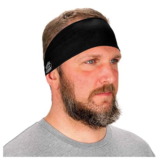 Ergodyne Chill Its 6634 Cooling Headband, Sports Headbands for Men and Women, Moisture Wicking, Black