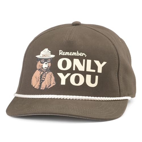 Image of AMERICAN NEEDLE Smokey The Bear Patch Unisex Adjustable Snapback Baseball Hat