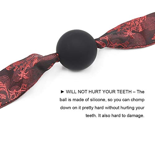 Image of Silicone Open Mouth Ball Gag with Jacquard Ribbon for Men Women