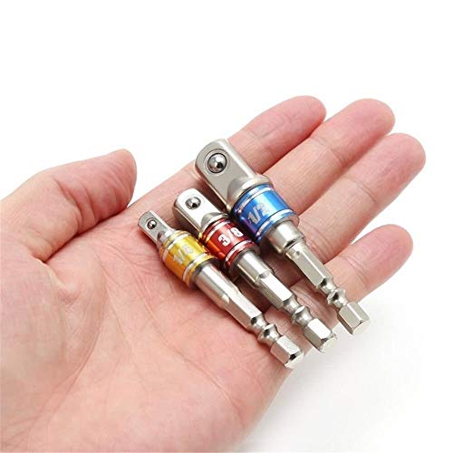 3 unids colorido 14 38 12 'adaptador de zócalo brocas de impacto conjunto eje hexagonal a extensión convertidor impacto perforación Herramientas
