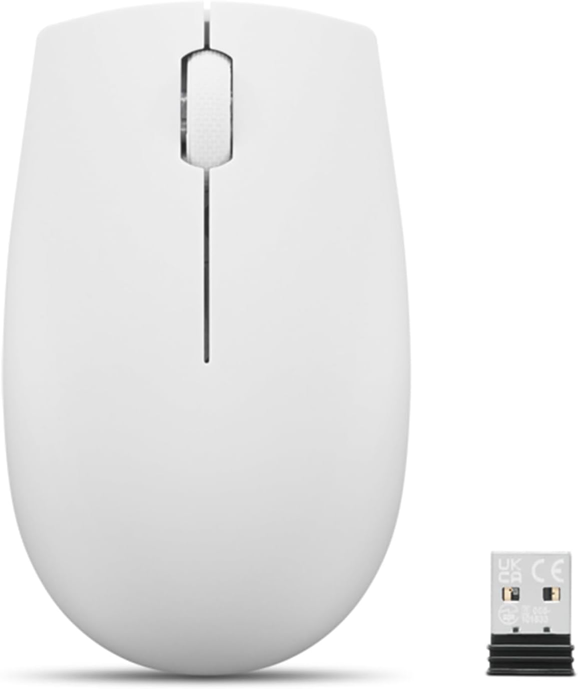 Product image of Lenovo 300 Wireless Mouse – Computer Mouse for PC, Laptop with Windows – Ambidextrous Design – 2.4 GHz Nano USB Receiver – 12 Month Battery Life