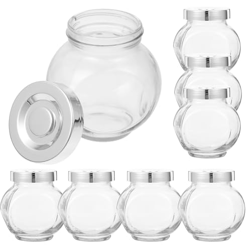Milisten Tarros de Cristal Tapa Hermética 180 Ml, Juego de 10 Unidades Transparentes, Frascos de Vidrio para Almacenar Té, Dulces y Alimentos Secos, Porta Alimentos de Vidrio para Cocina