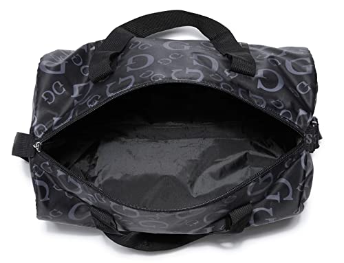 NEW GUESS Black Grey G Logo Gym Weekend Travel Lightweight Small Duffle Bag Handbag3