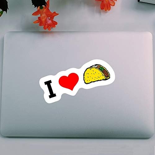 Miniatura 2 de MKS1416 - Calcomanías de vinilo con texto en inglés "I Love Taco Food" (2 unidades) - Calcomanías de vinilo para auto, camión, camioneta, SUV,