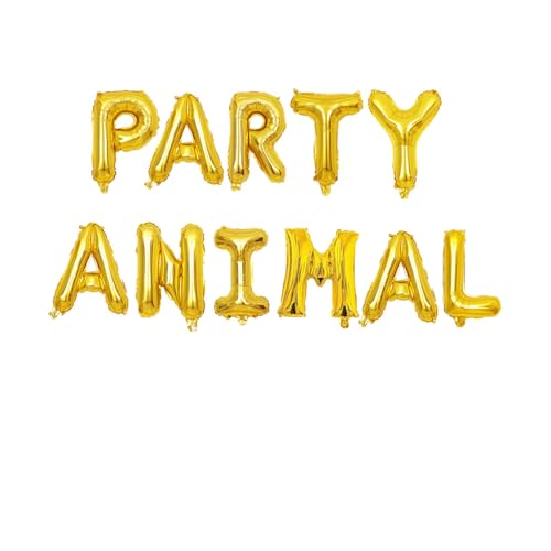 KUNGOON Party Animal Birthday Balloon for Baby,Zoo Party Decor,Circus Party Decor for Baby Showers,Letter Foil Balloons for Jungle Safari Animal Birthday Party Supplies.