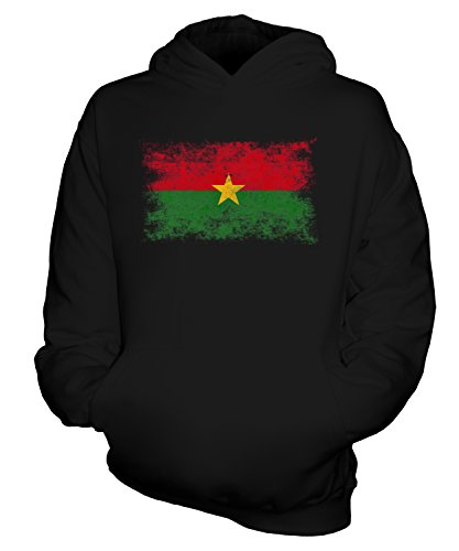 Sweat-shirt à capuche enfant Burkina Faso délavé pour garçons et filles Candymix