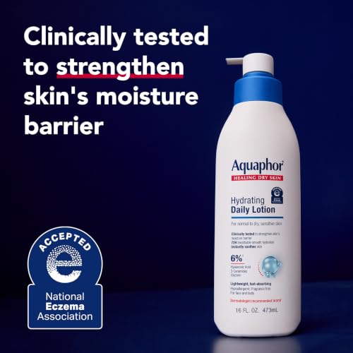 Aquaphor Daily Hydrating Face and Body Lotion, Hyaluronic Acid, 16 FL OZ - image 4