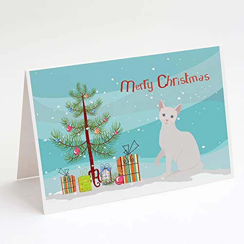 Caroline's Treasures CK4745GCA7P Arabian Mau Cat Merry Christmas Greeting Cards and Envelopes Pack of 8 Blank Cards with Envelopes Whimsical A7 Size 5x7 Blank Note Cards