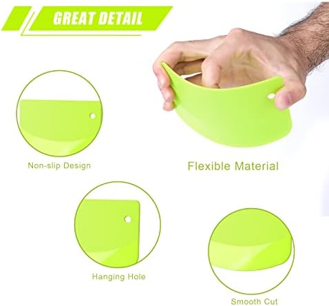 KINBOM 2pcs 4.7x3.7inch Plastic Scraper, Multi-Function Dough Cutter Dough Scraper Food Scrappers Kitchen Bowl Scraper Tool for Pastry Cake Dough Bread Pizza Baking (Yellow and Green)