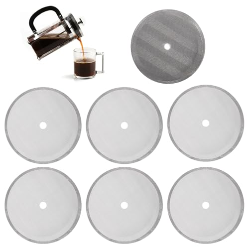 Bewudy 6 Stück French Press Ersatzfiltersieb, Kaffeepresse Filter für Kaffeepressen Mesh Edelstahl Französisch Presse Ersatzfilter French Kaffeemaschinen Ersatzfiltersieb Für Kaffeedrücker 1000ml 34oz Bewudy 6 Stück French Press Ersatzfiltersieb, Kaffeepresse Filter für Kaffeepressen Mesh Edelstahl Französisch Presse Ersatzfilter French Kaffeemaschinen Ersatzfiltersieb Für Kaffeedrücker 1000ml 34oz