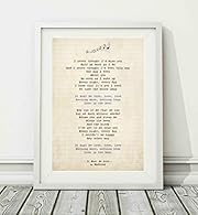 In the style of a classic note pad lyric sheet Produced using high quality satin finish giclee paper 280gsm Ideal for mounting and framing The print will have a thin white border PLEASE NOTE: All prints are sold UNFRAMED