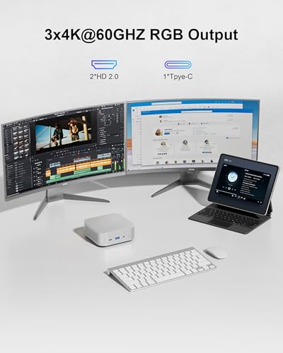 Image of Mini PC Intel Core i3-1215U (6C /8T),(Beats 5500U) 12GB RAM 512GB SSD, Dual M.2 NVMe & SATA, Triple 4K@60Hz, USB-C, WiFi 6 BT5.2, Small Desktop Computer
