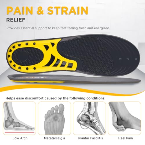 Image of FOOTSOL Premium Gel Insoles (by VISSCO) for All-Day Comfort & Pain Relief | Dual-Gel Cushioning, Shock Absorbing Heel, Breathable & Trim-to-Fit Design for Work, Sports & Daily Use for Men- Size (5-9) - 1 Pair